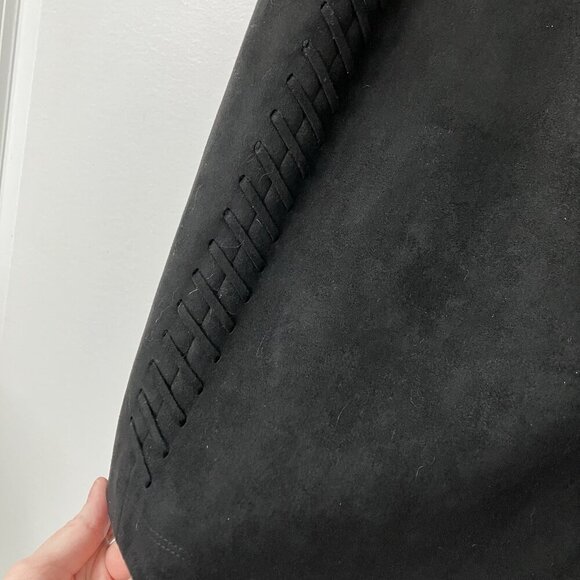 Leo & Ugo Skirt Set Womens Black Faux Suede Western Blazer Pencil Skirt - Picture 6 of 13